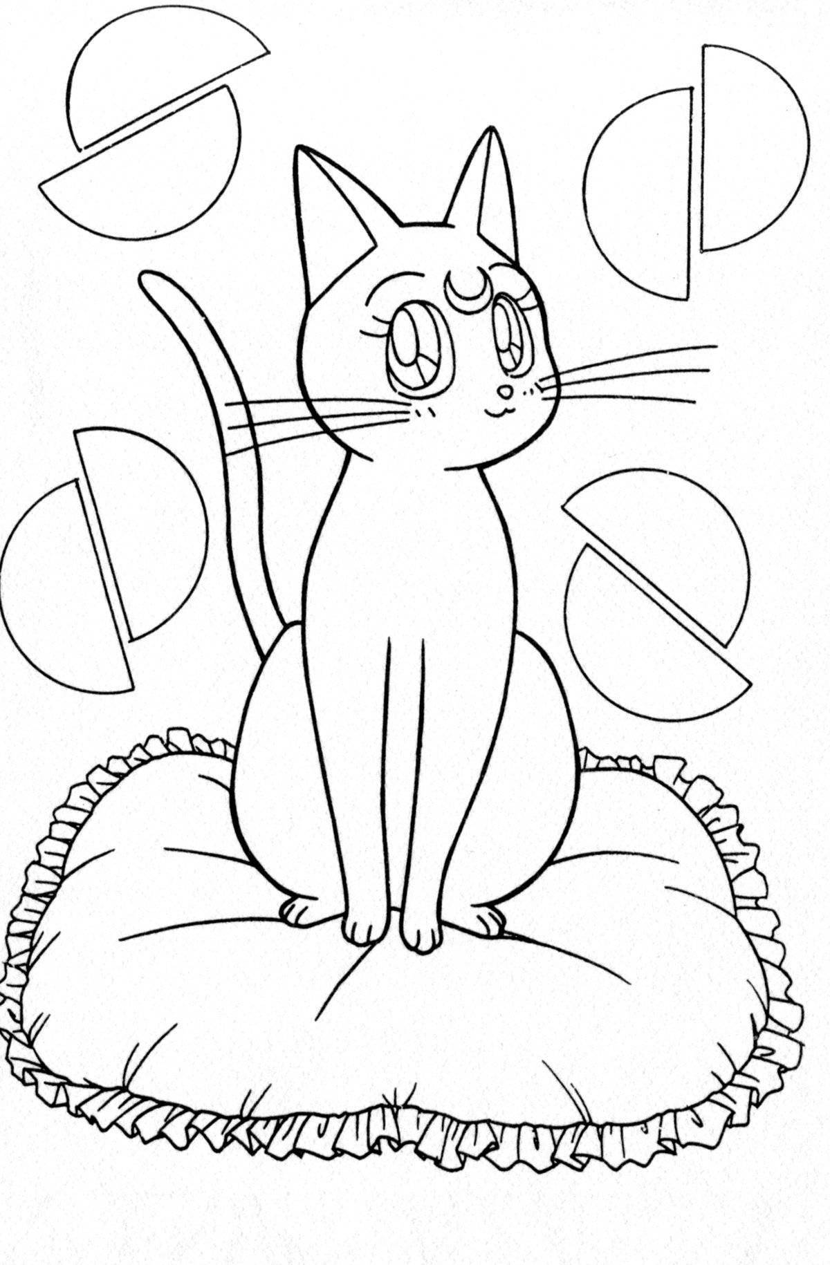 Coloring page amazing queen of cats