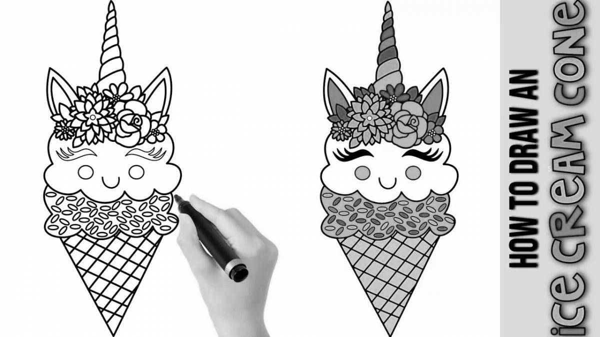 Amazing unicorn cake coloring book