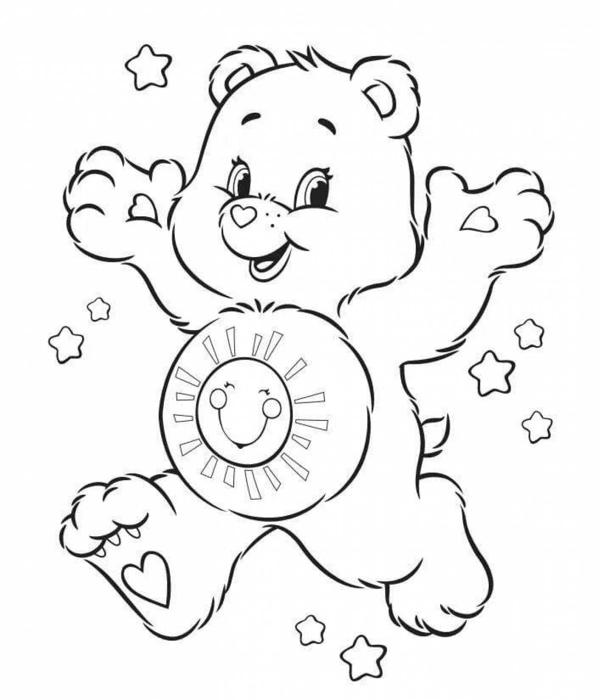 Joyful care bears coloring page