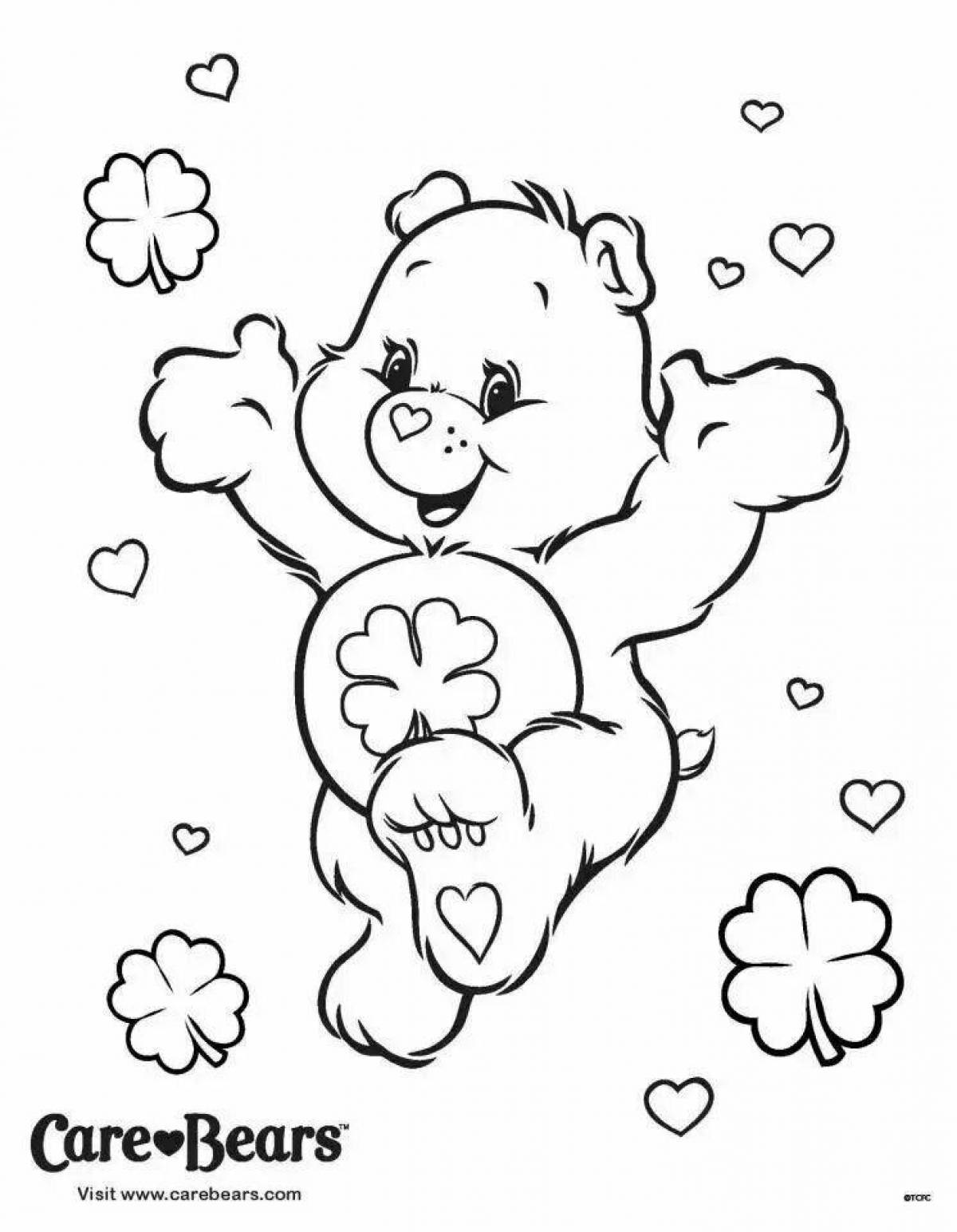 Playful care bears coloring page