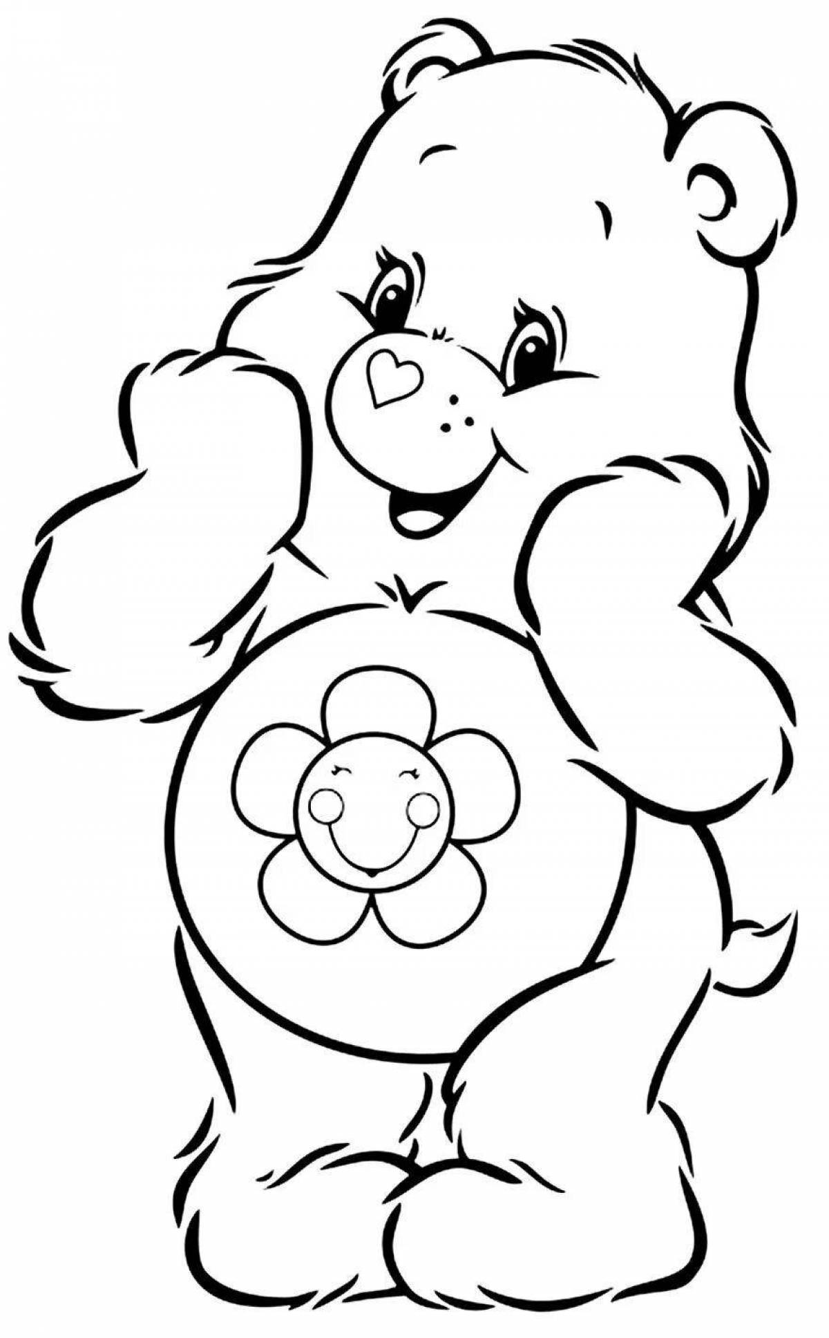 Cute care bears coloring page