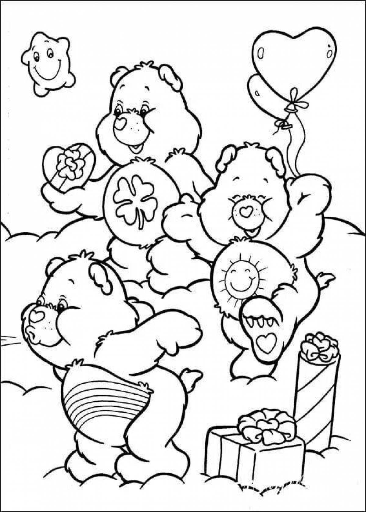 Coloring magical care bears