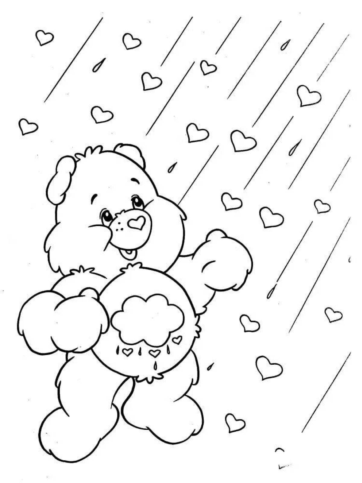 Glowing care bears coloring page