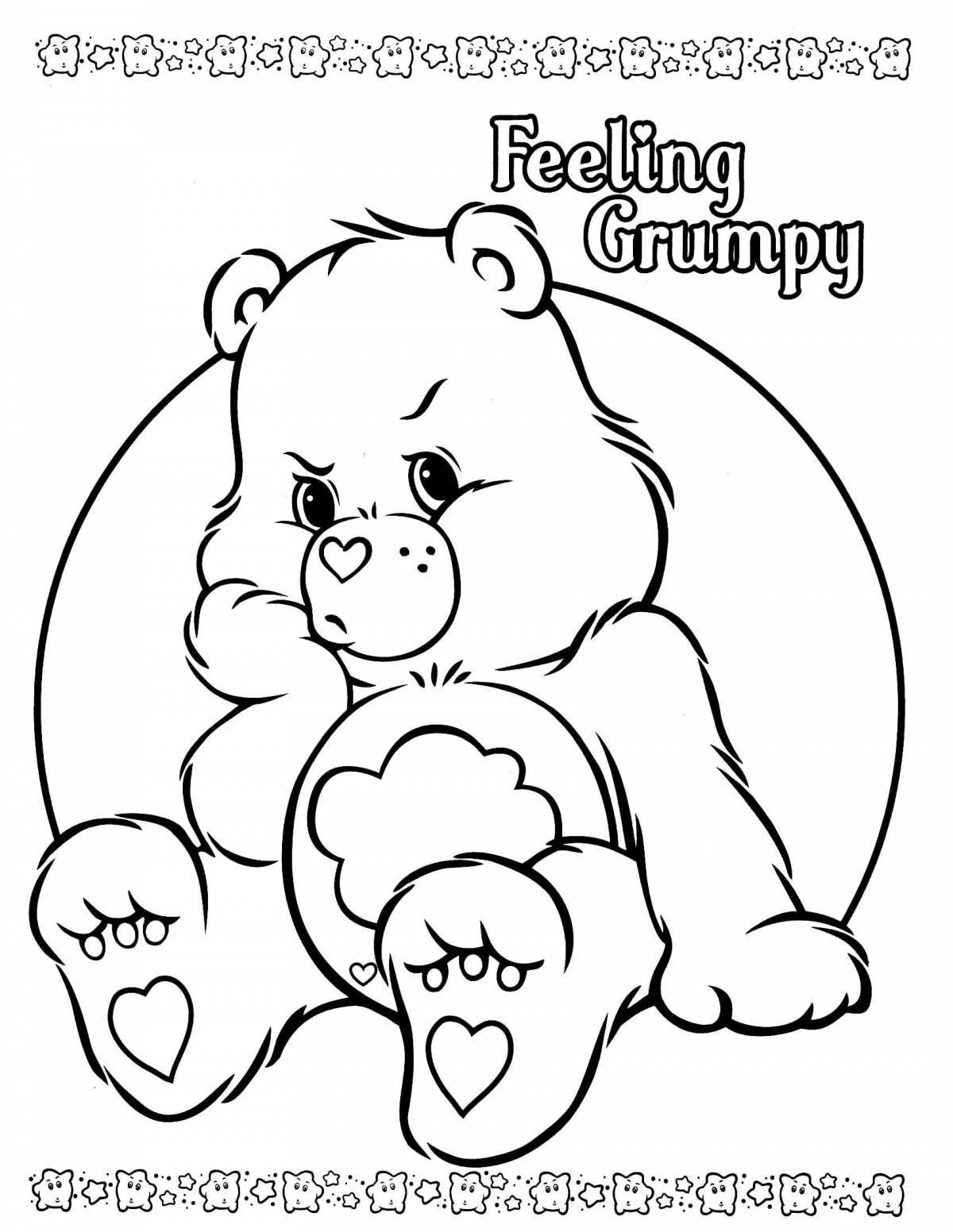 Smiling care bears coloring page