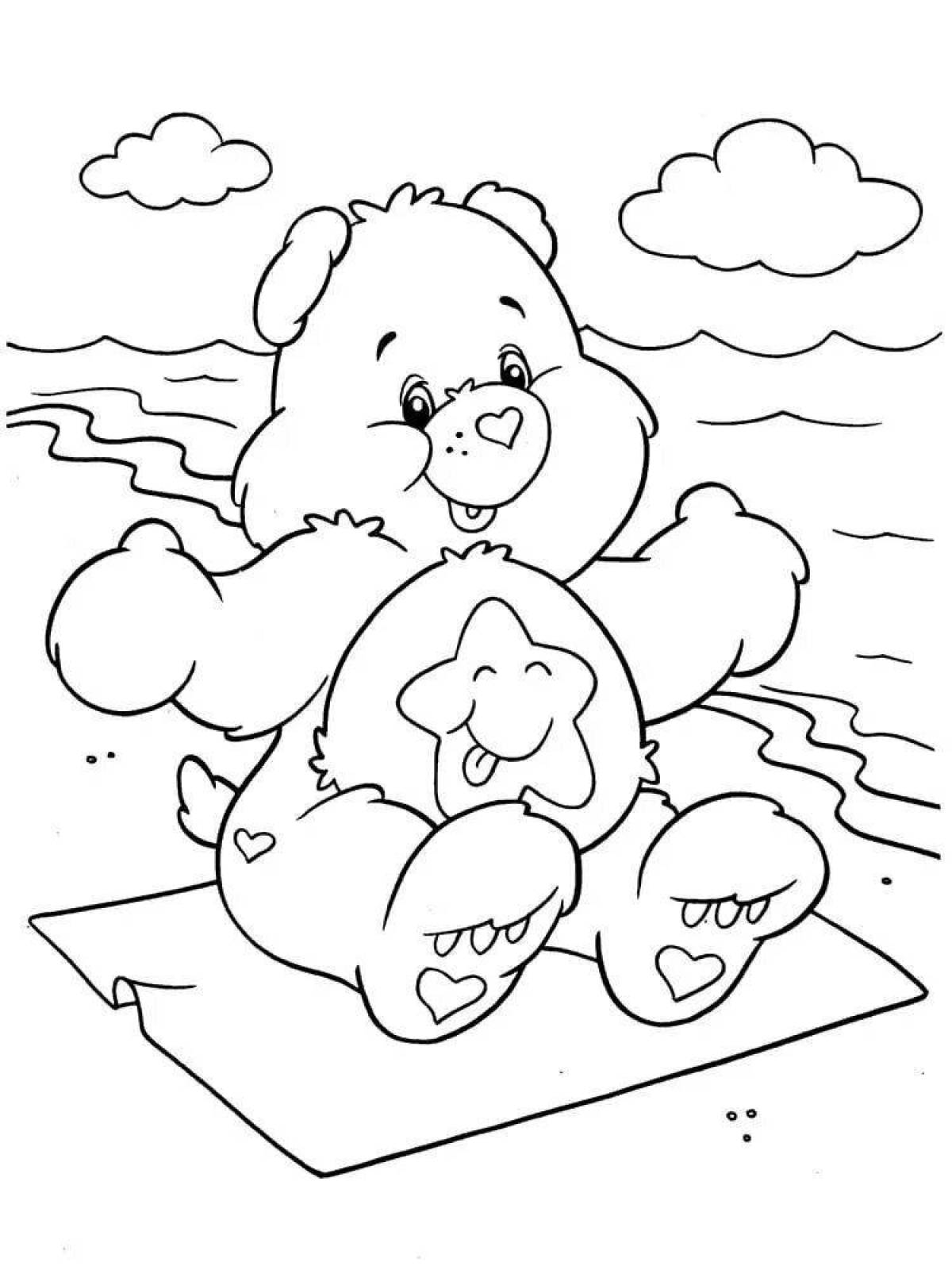 Friendly care bears coloring page