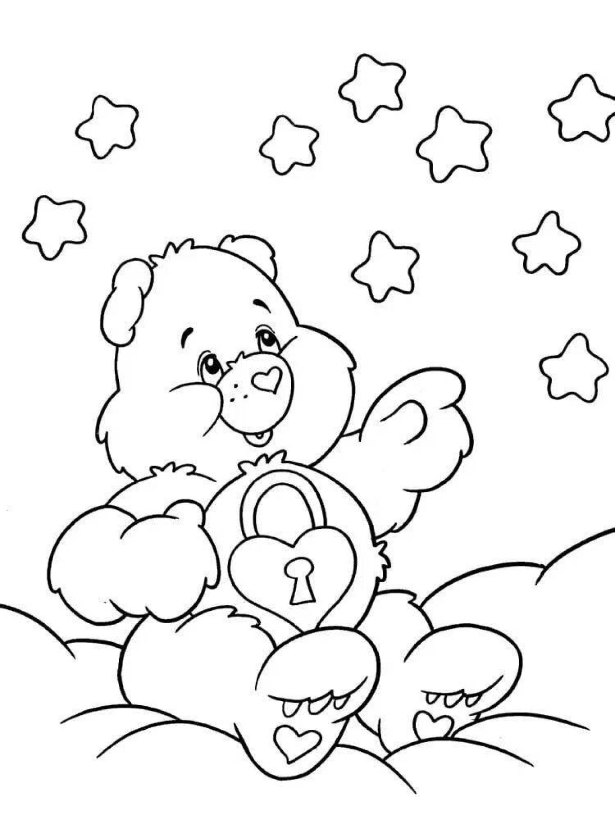 Fancy care bears coloring page