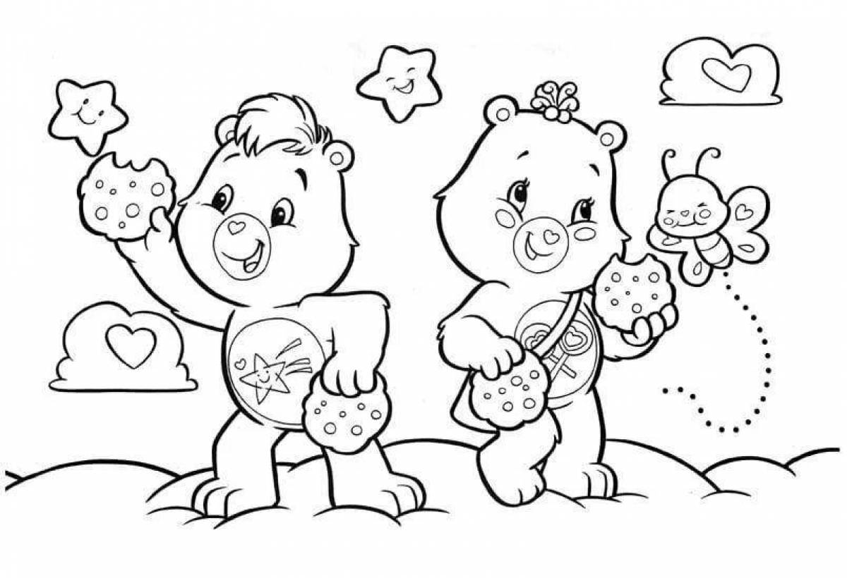 Happy Care Bears Coloring Page