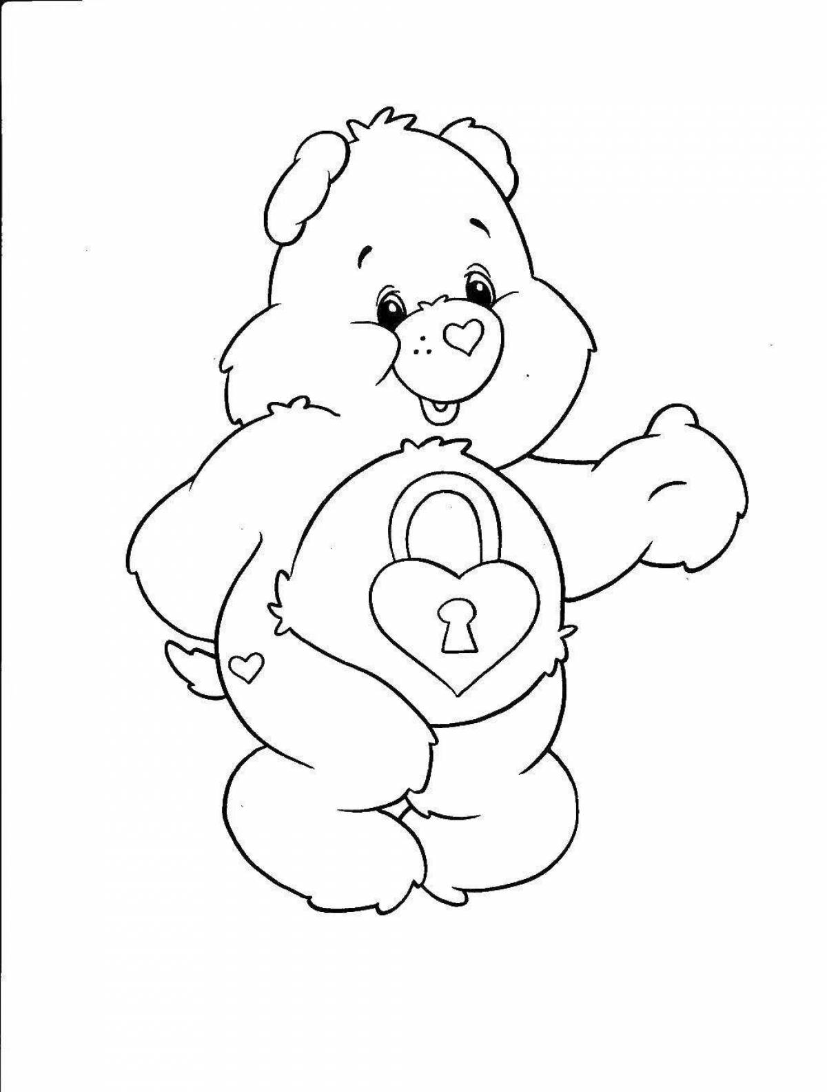 Coloring rainbow care bears