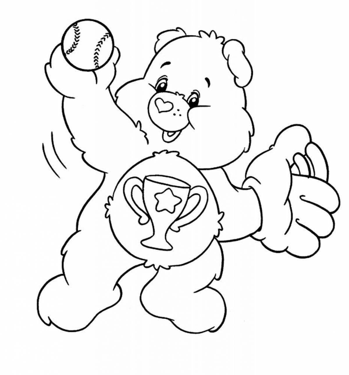Snuggly care bears coloring page