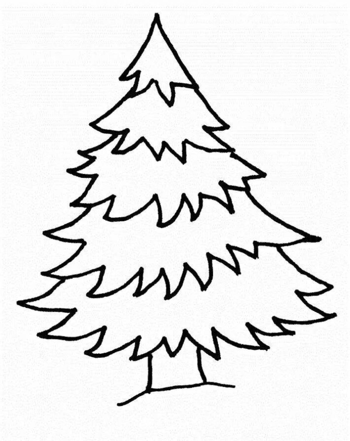 Playful tree coloring page