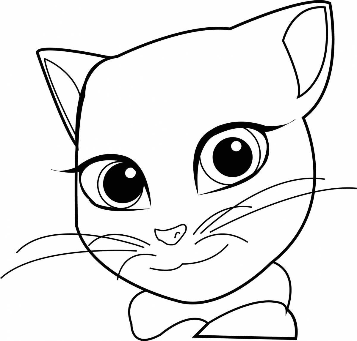 Angela kitty colorful coloring page