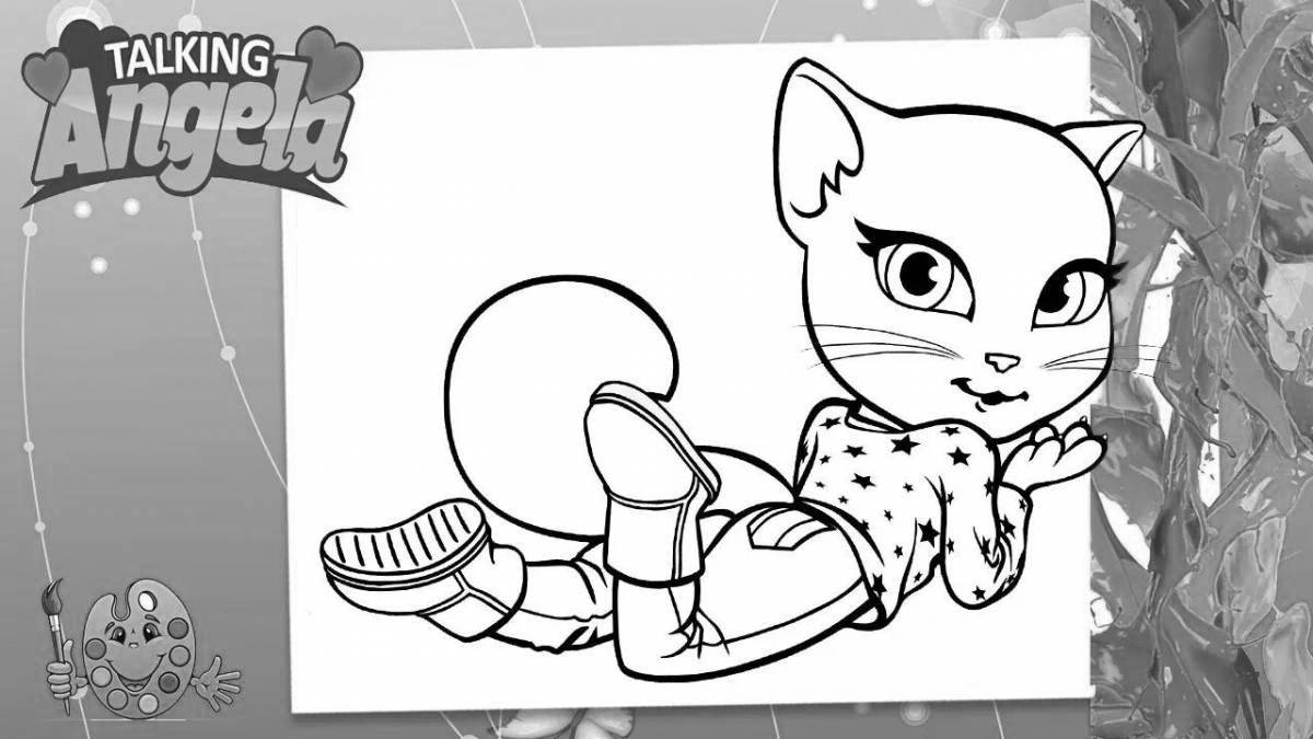 Joyful angela kitty coloring book