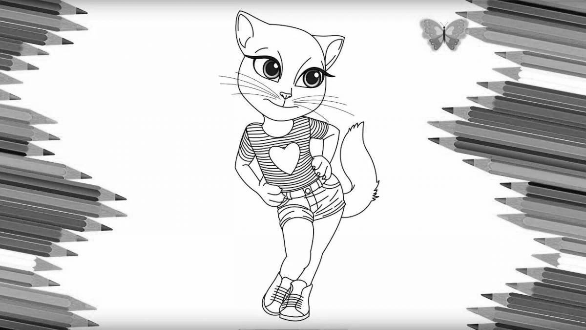 Angela kitty funny coloring book