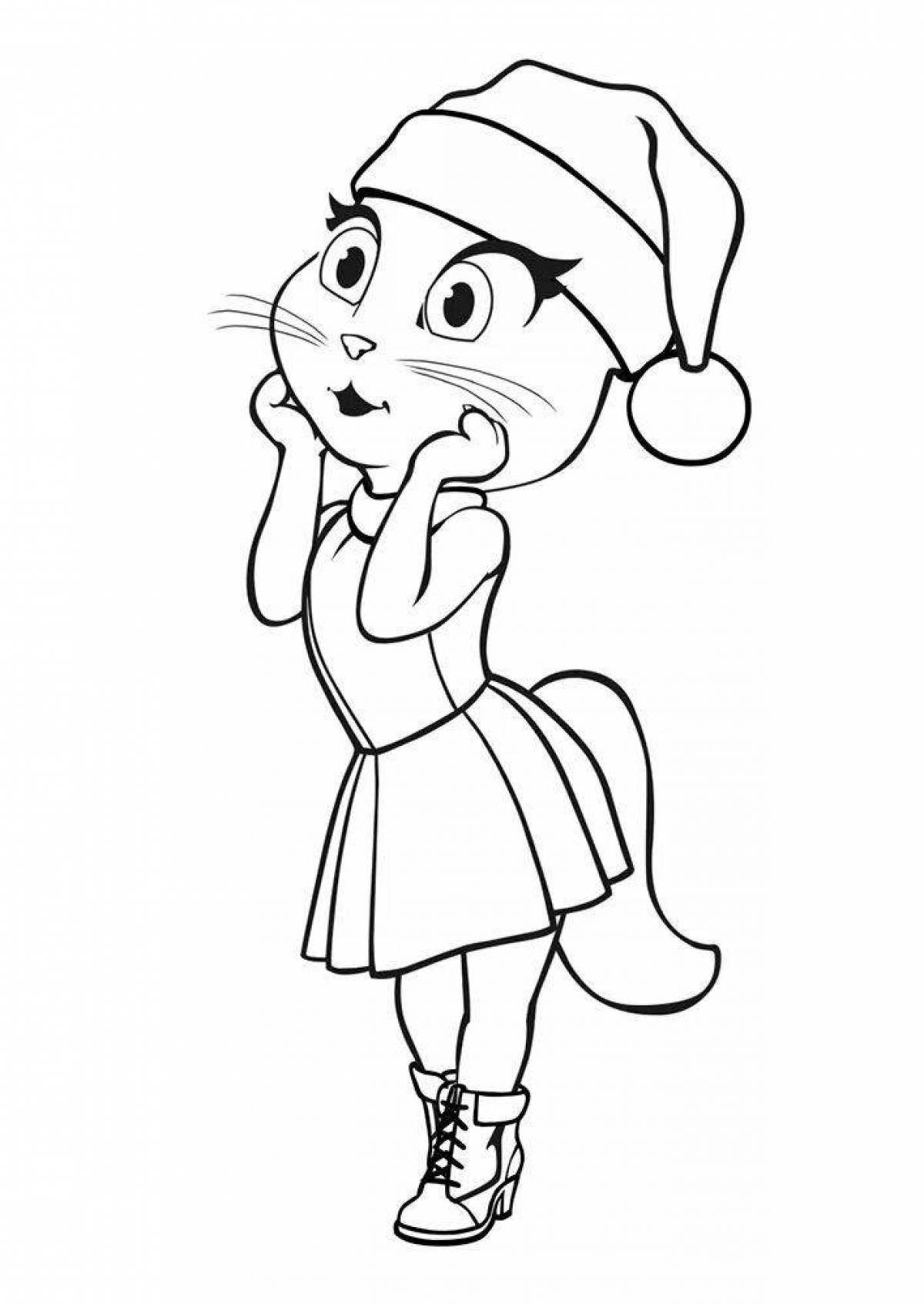 Quirky angela kitty coloring book