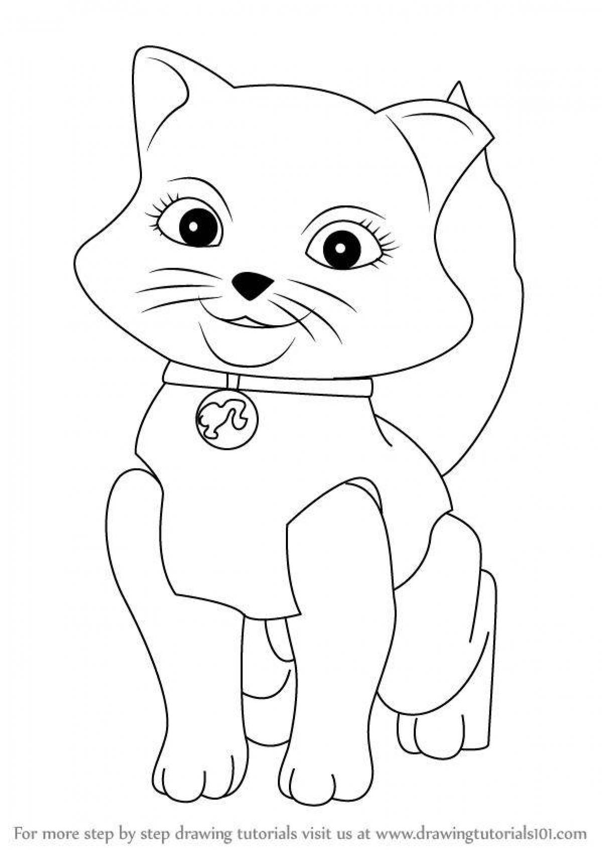 Coloring book glittering angela kitty