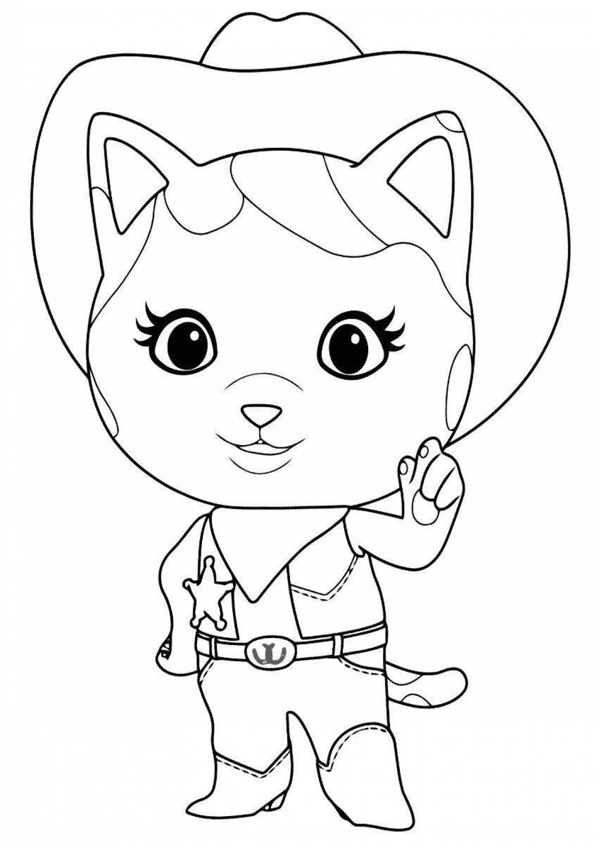 Angela kitty coloring book filled with color