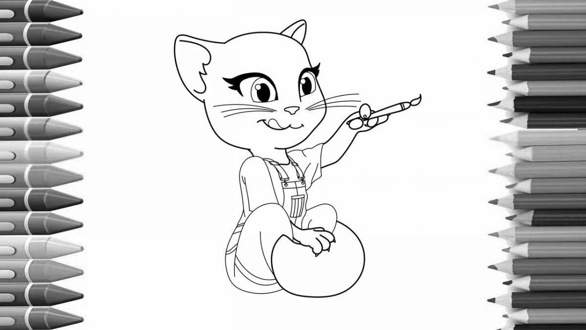 Coloring book shining angela kitty