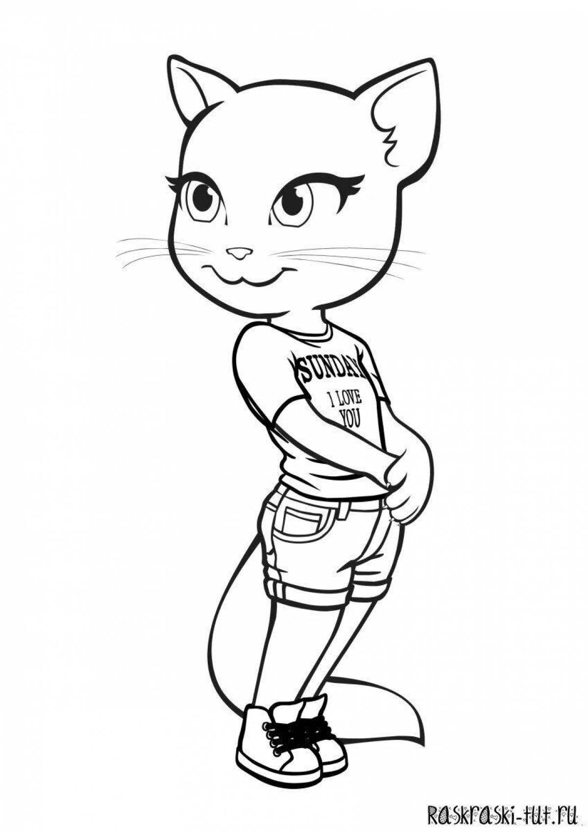 Angela kitty's thrilling coloring page