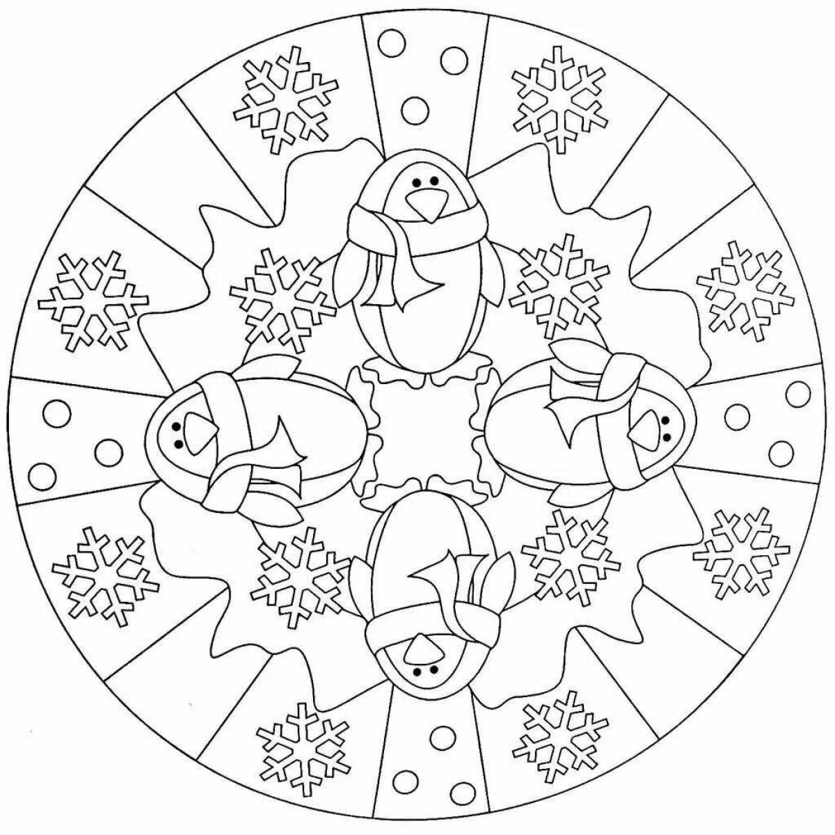 Violent winter patterns coloring for children