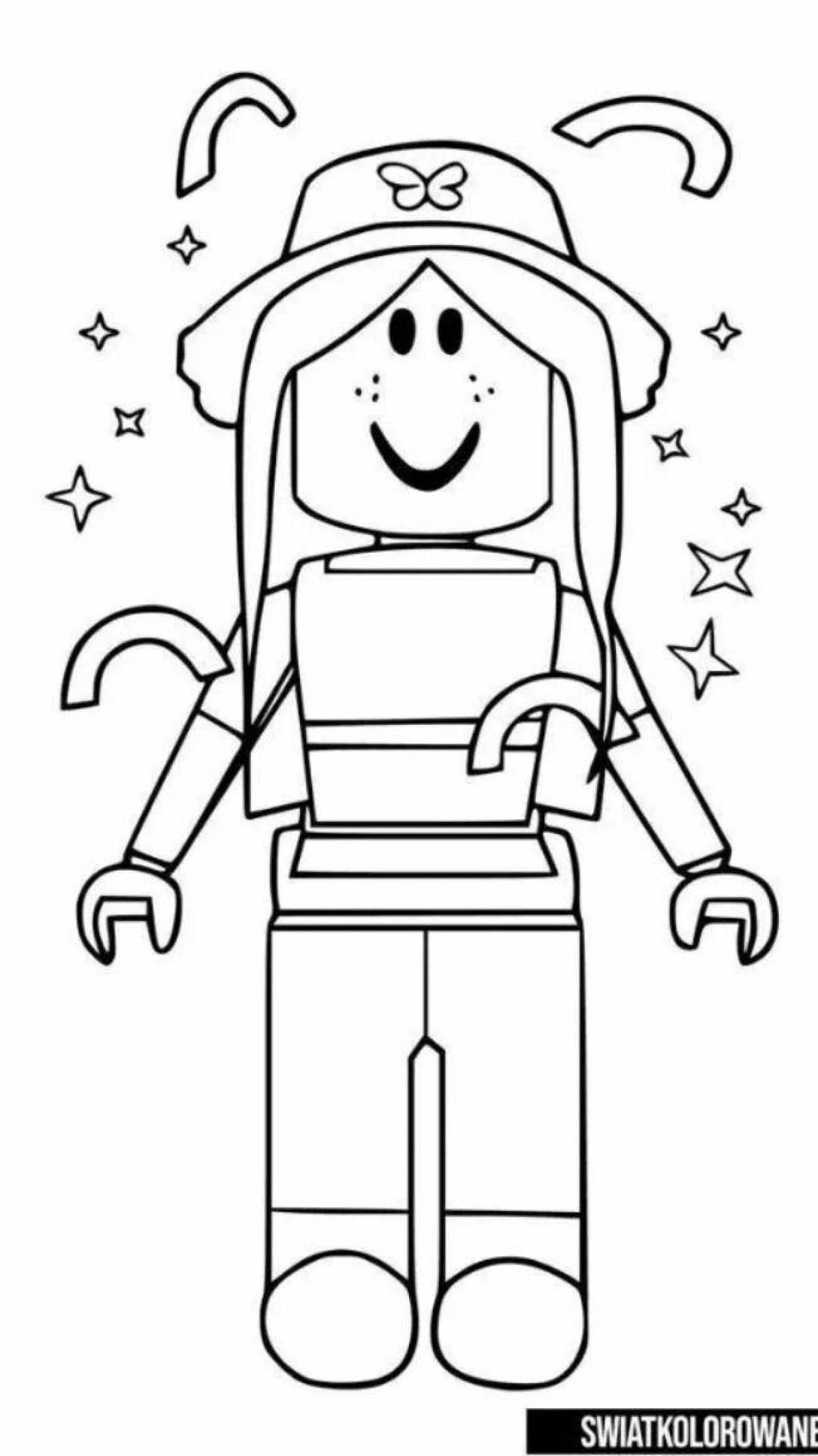 Roblox happy avatar coloring page