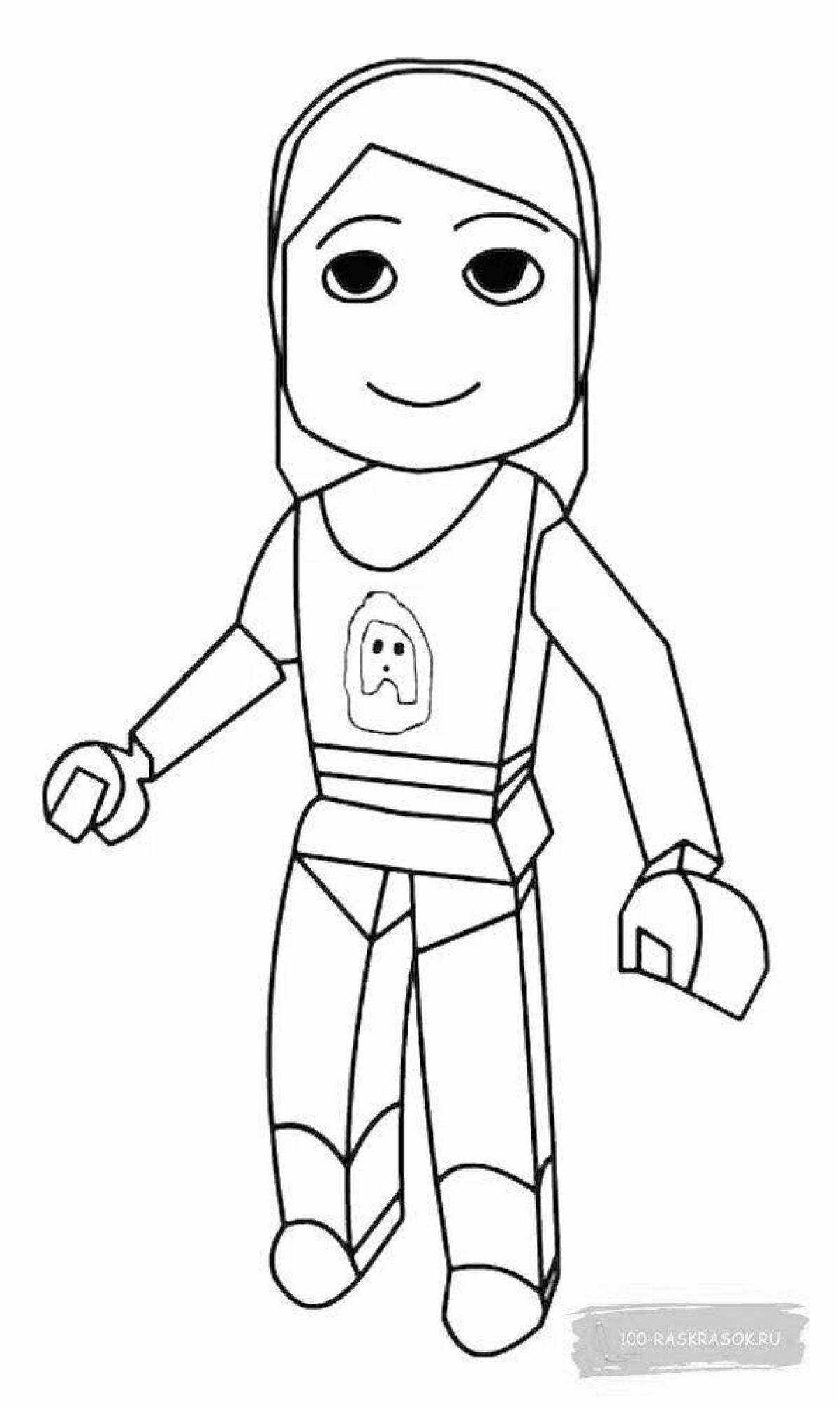 Roblox playful avatar coloring page