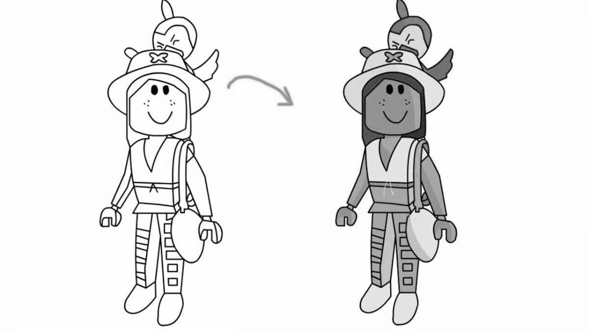 Roblox adorable avatar coloring page