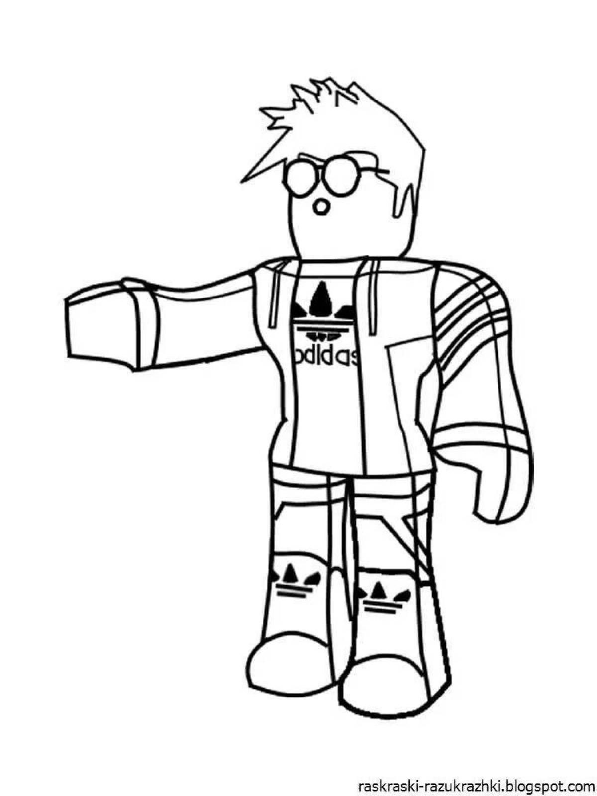 Attractive roblox avatar coloring page
