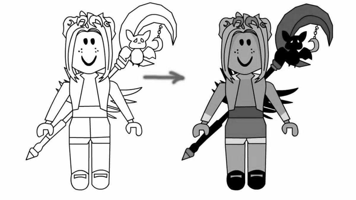 Intriguing roblox avatar coloring page