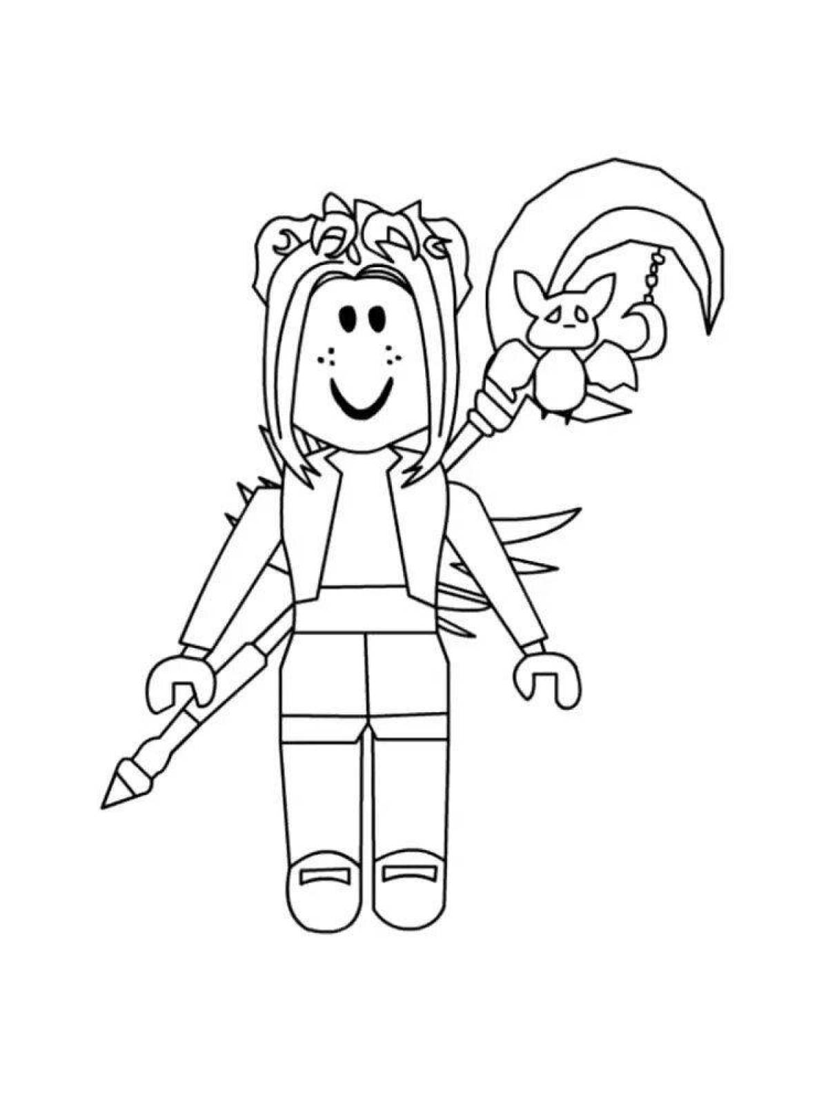 Roblox shining avatar coloring page