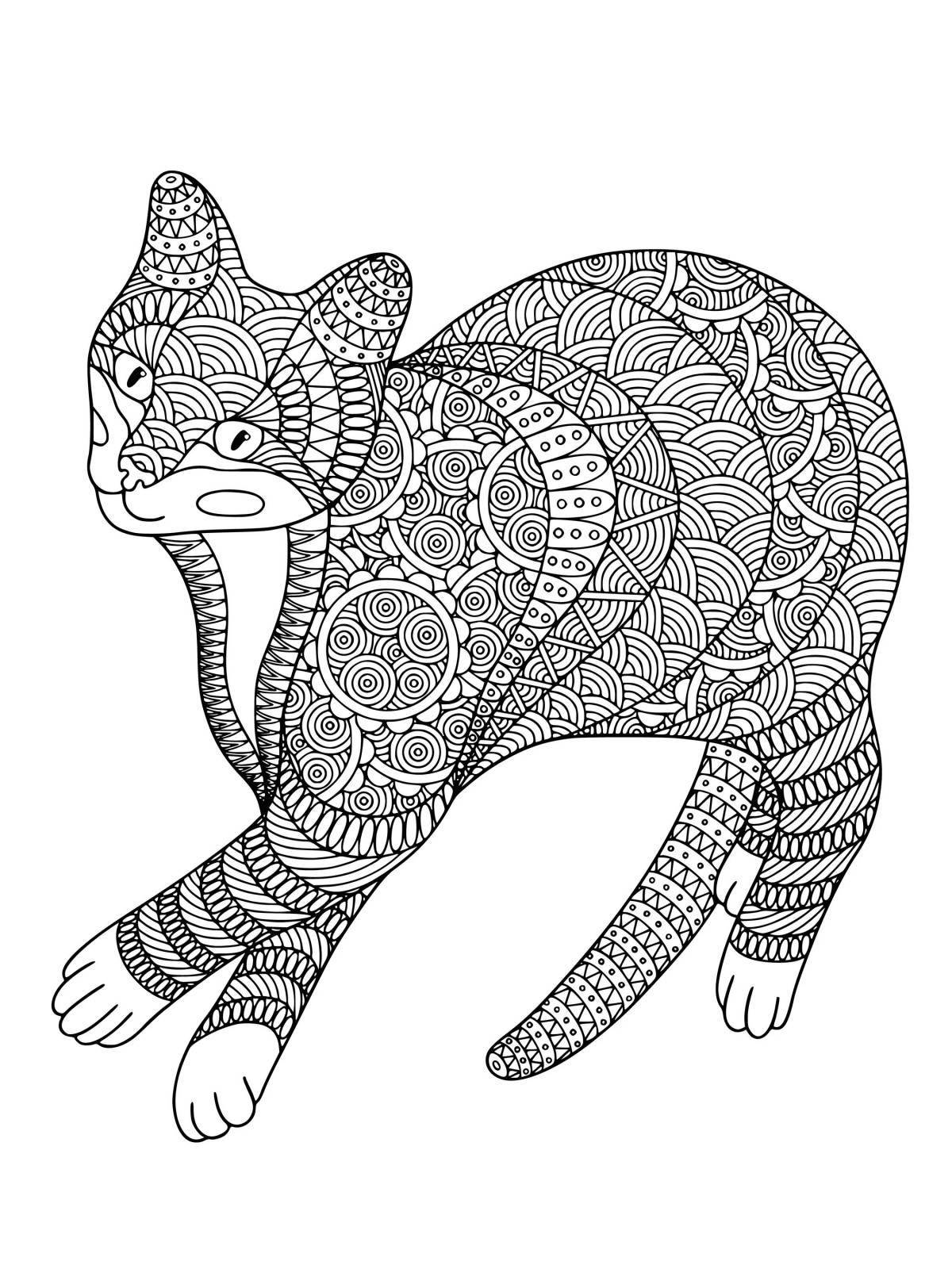 Dazzling coloring complex cat