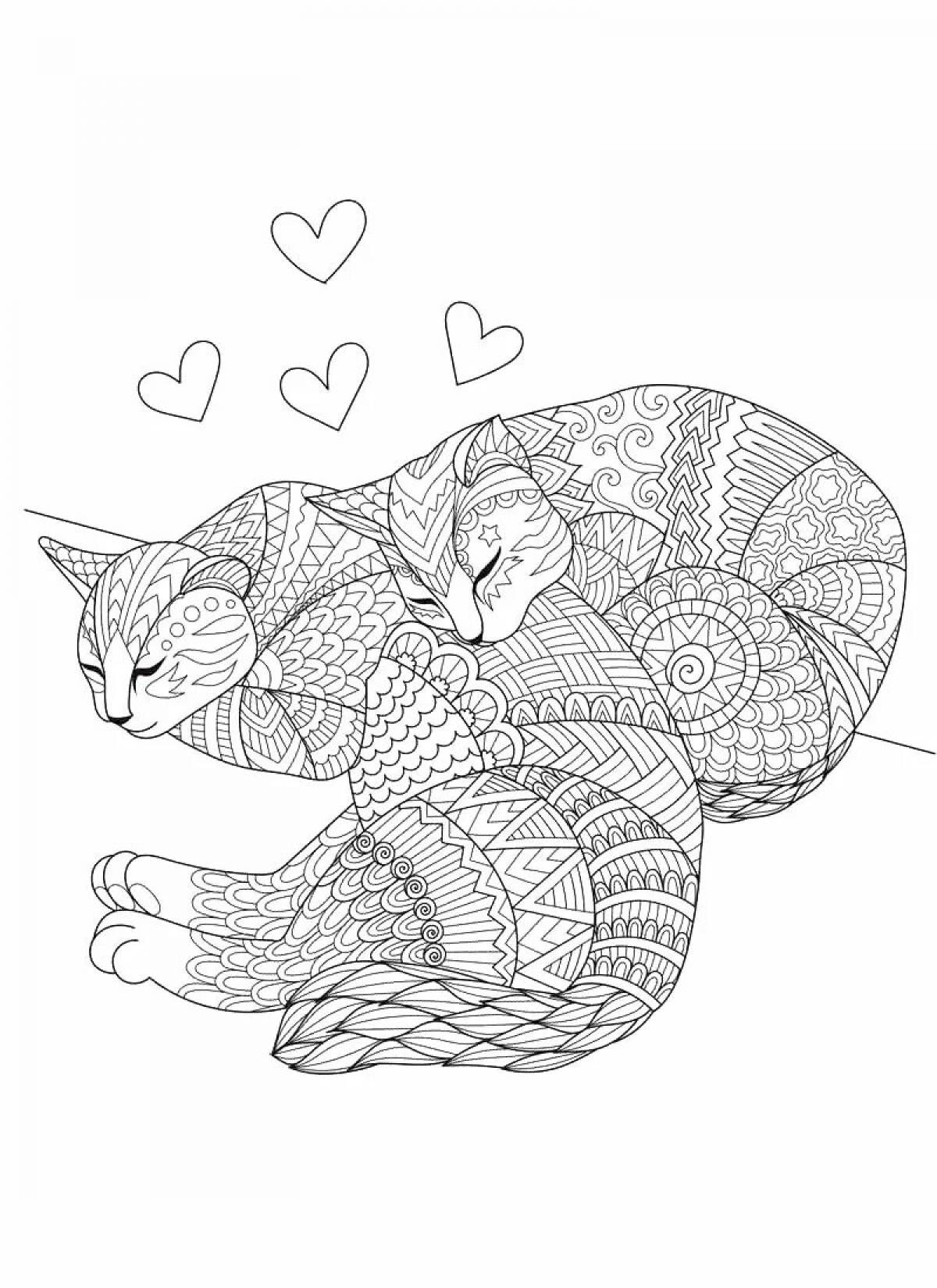 Sublime coloring page сложный кот