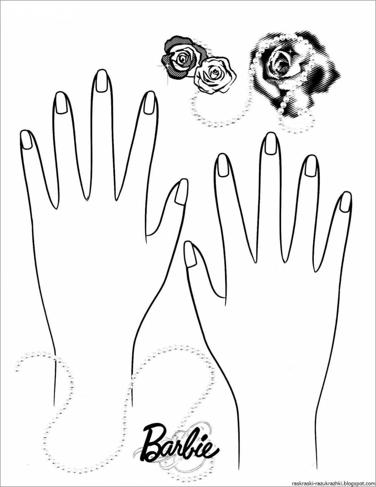 Nail coloring page with enticing pattern