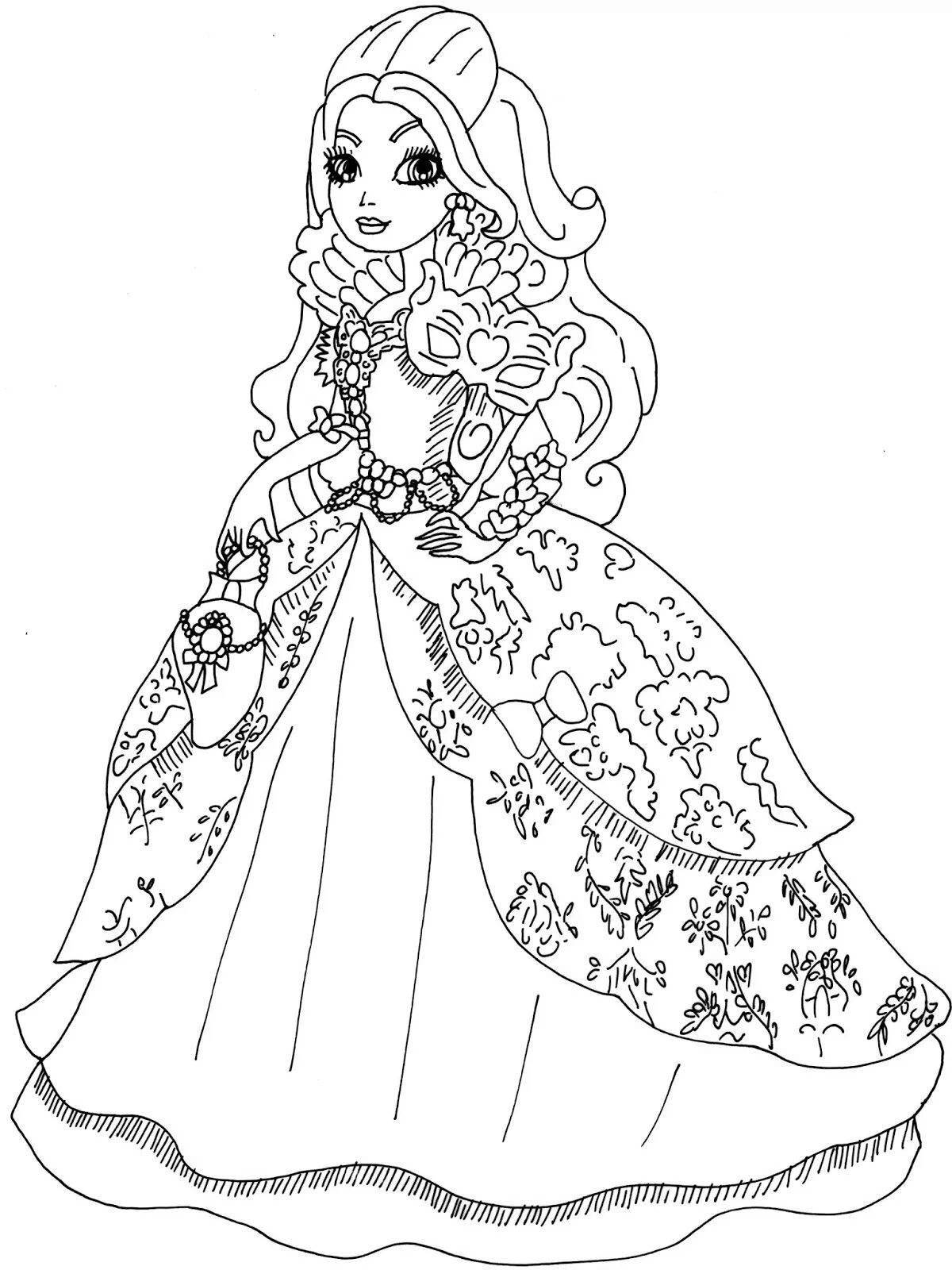 Elegant princess coloring dolls