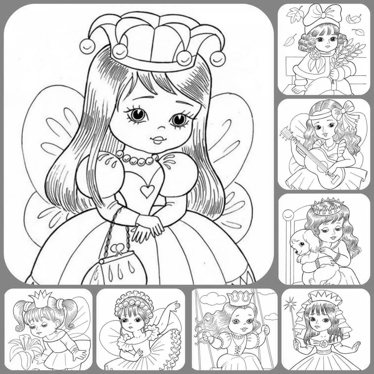 Poetry princess doll coloring book