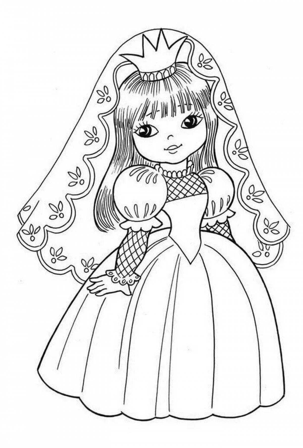 Luxury coloring princess doll