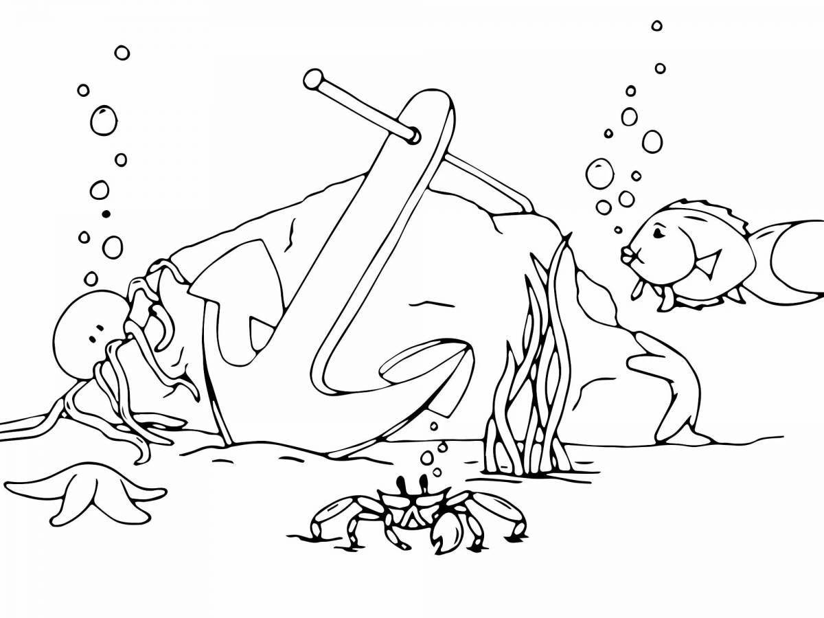 Incredible seabed coloring book for kids