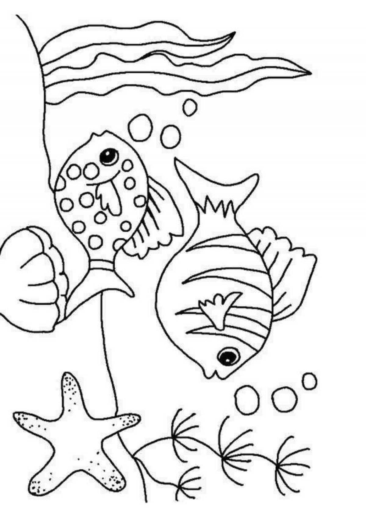 Glowing seabed coloring book for kids