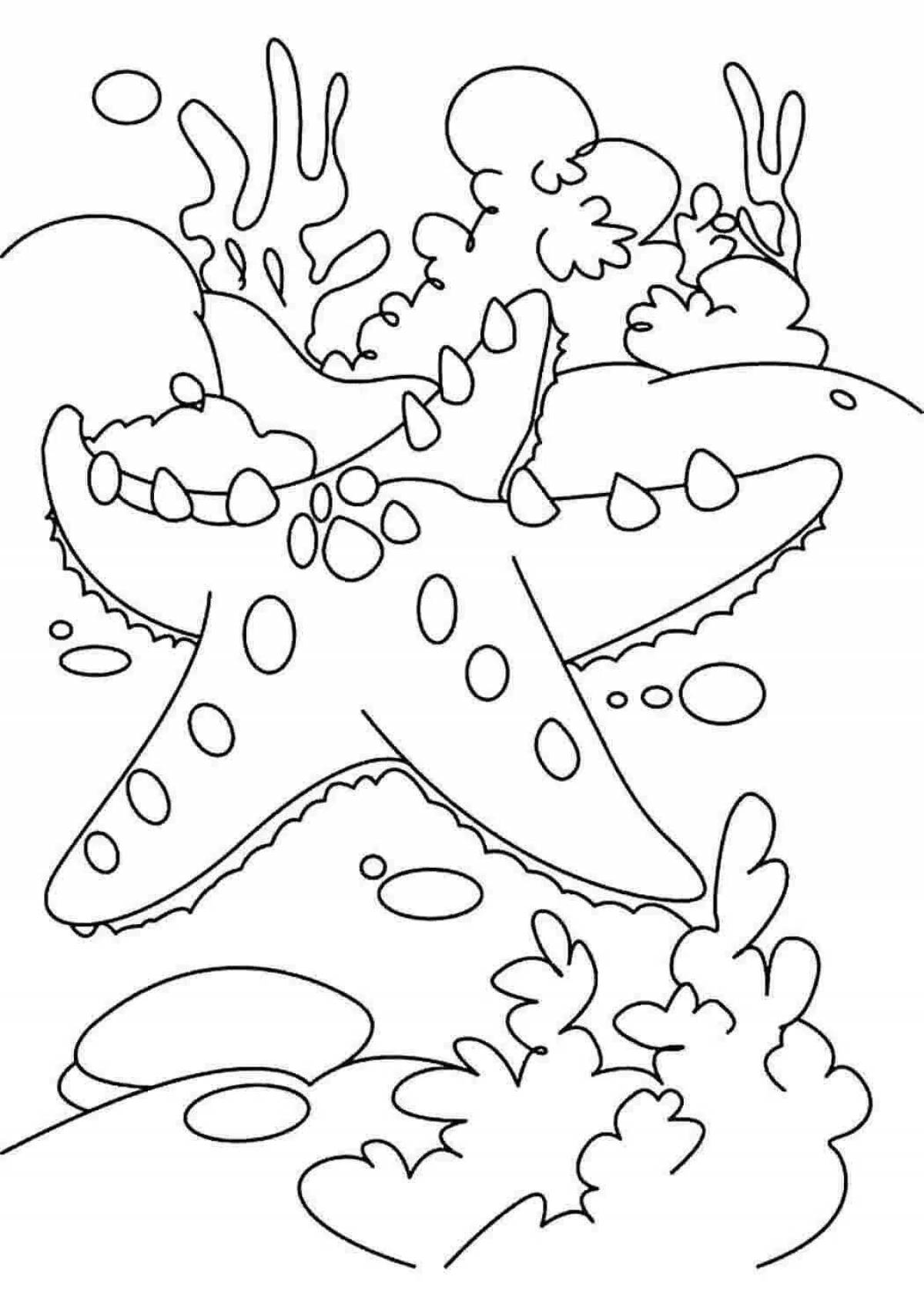 Exotic seabed coloring for kids
