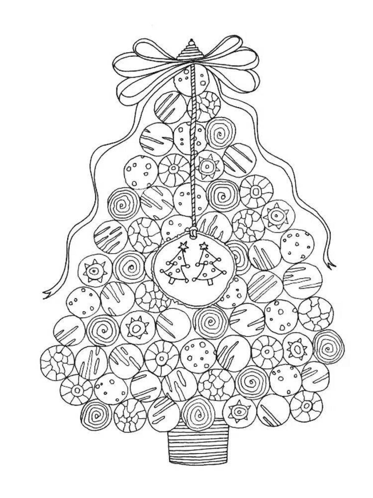 Charming anti-stress tree coloring book