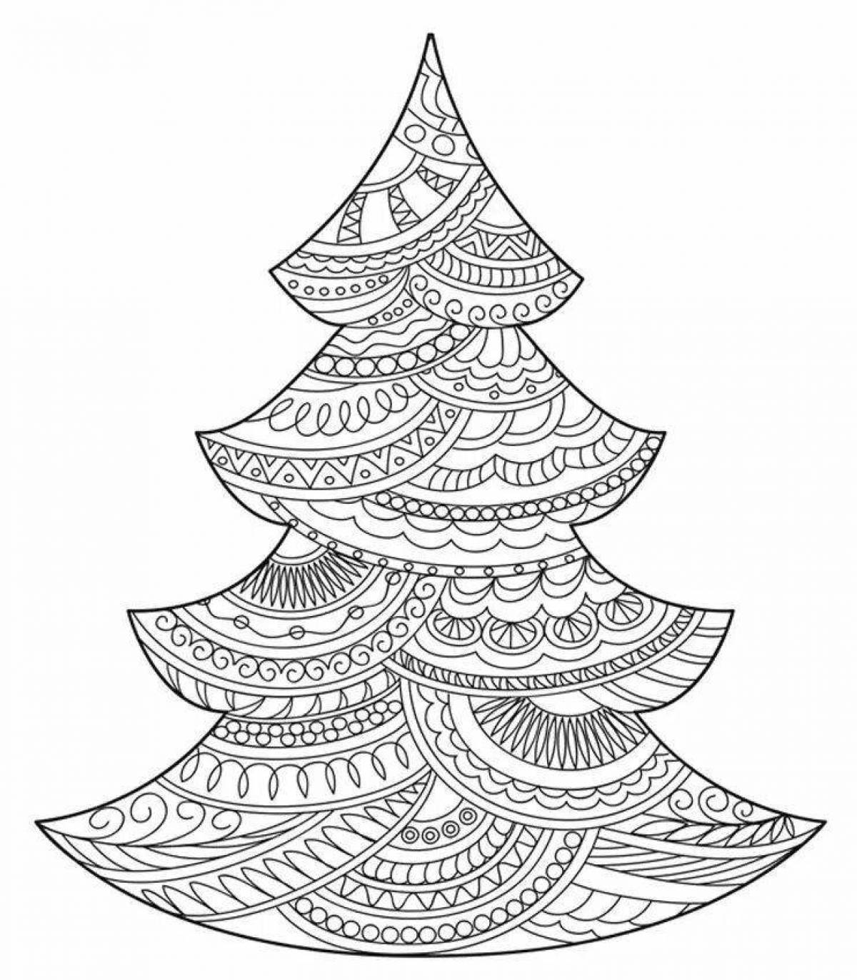 Colouring serene antistress tree