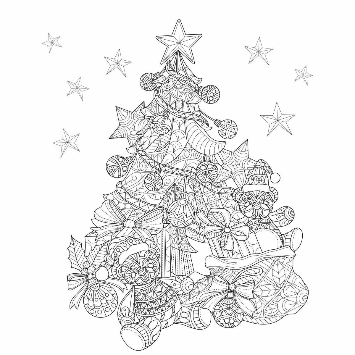 Exquisite anti-stress tree coloring book