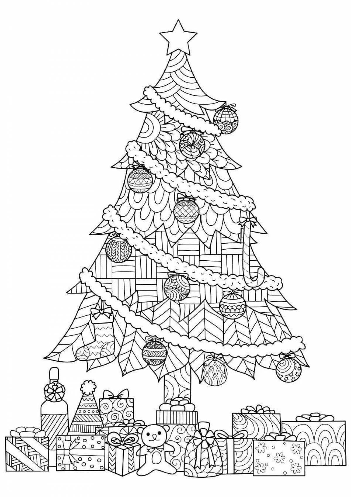 Awesome Antistress Tree Coloring Page