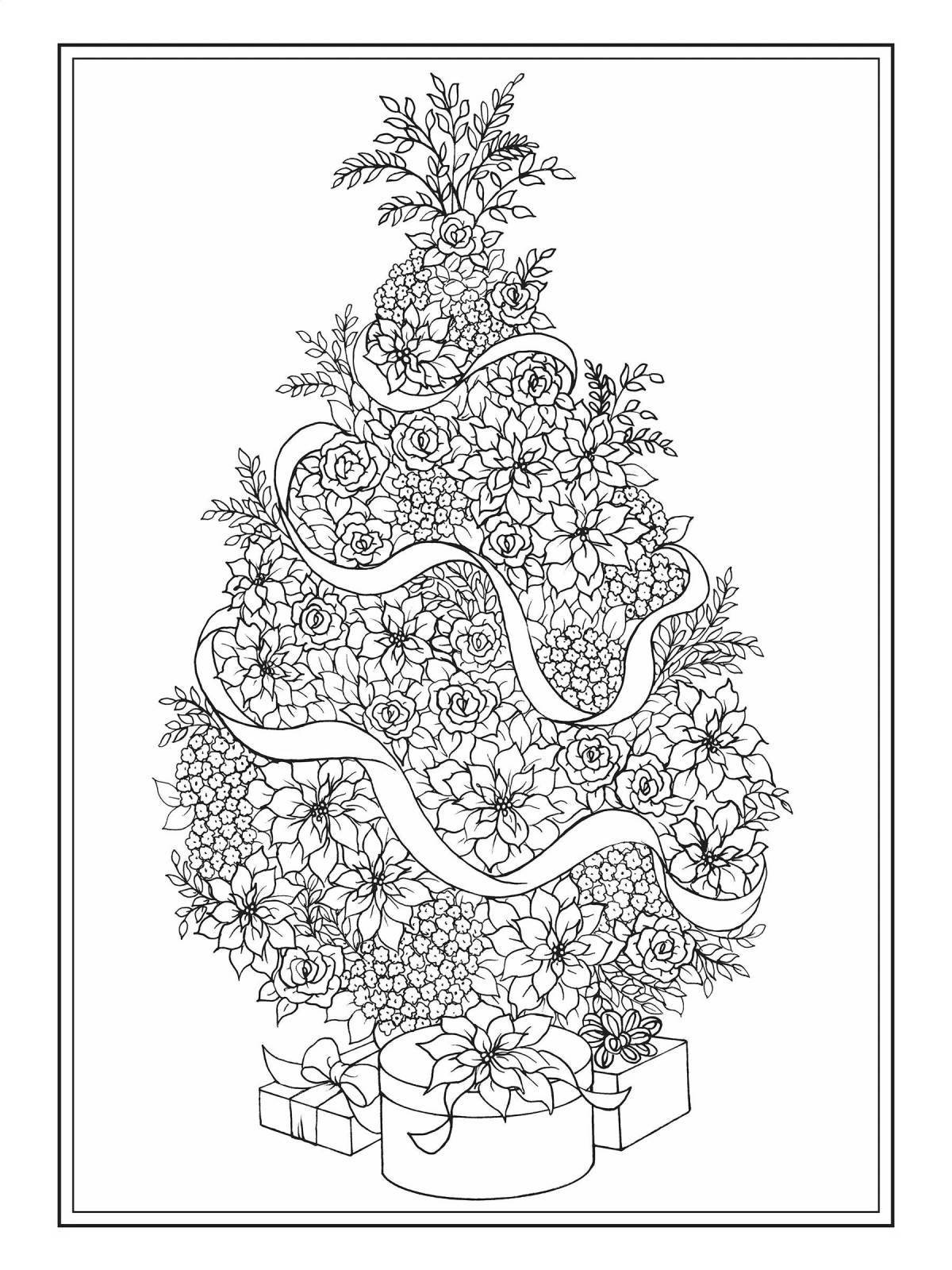 Elegant anti-stress tree coloring book