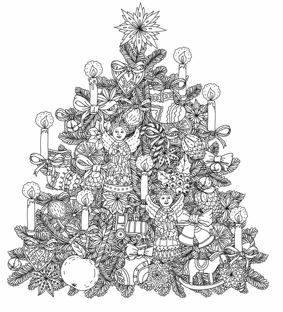 Delightful anti-stress tree coloring book