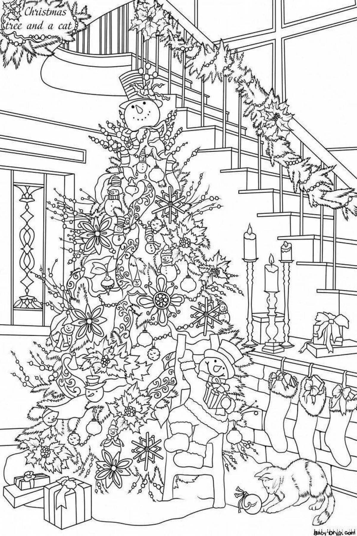 Poetic coloring anti-stress tree