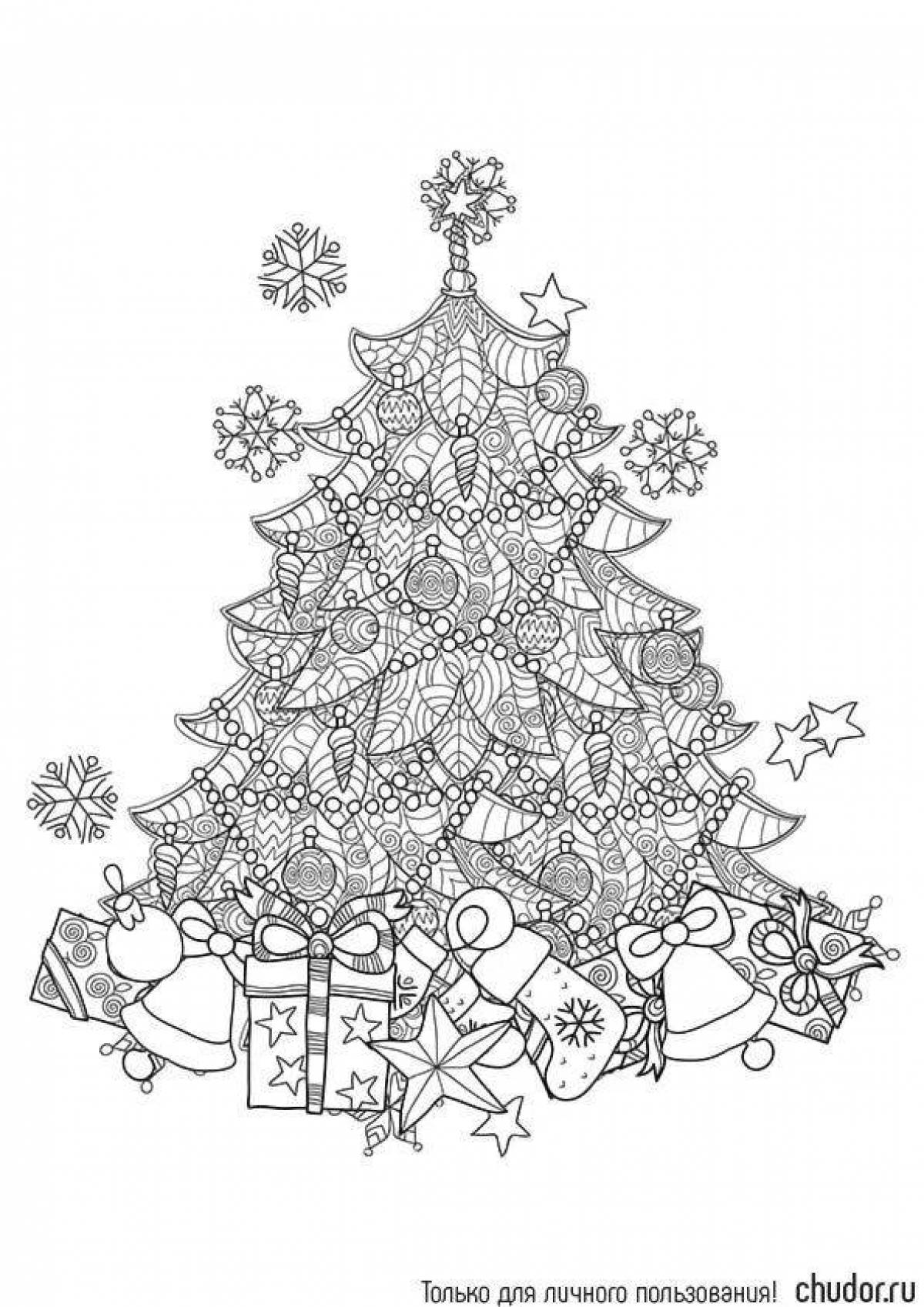 Fascinating anti-stress tree coloring book