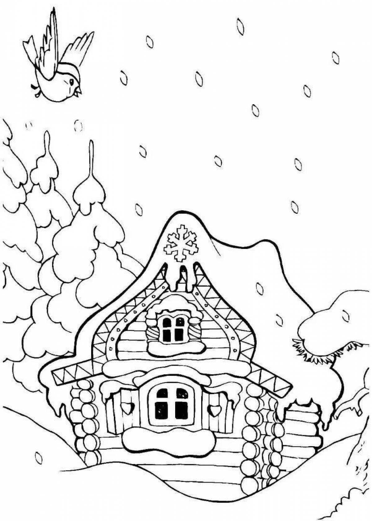 Coloring page captivating Zayushkina's hut