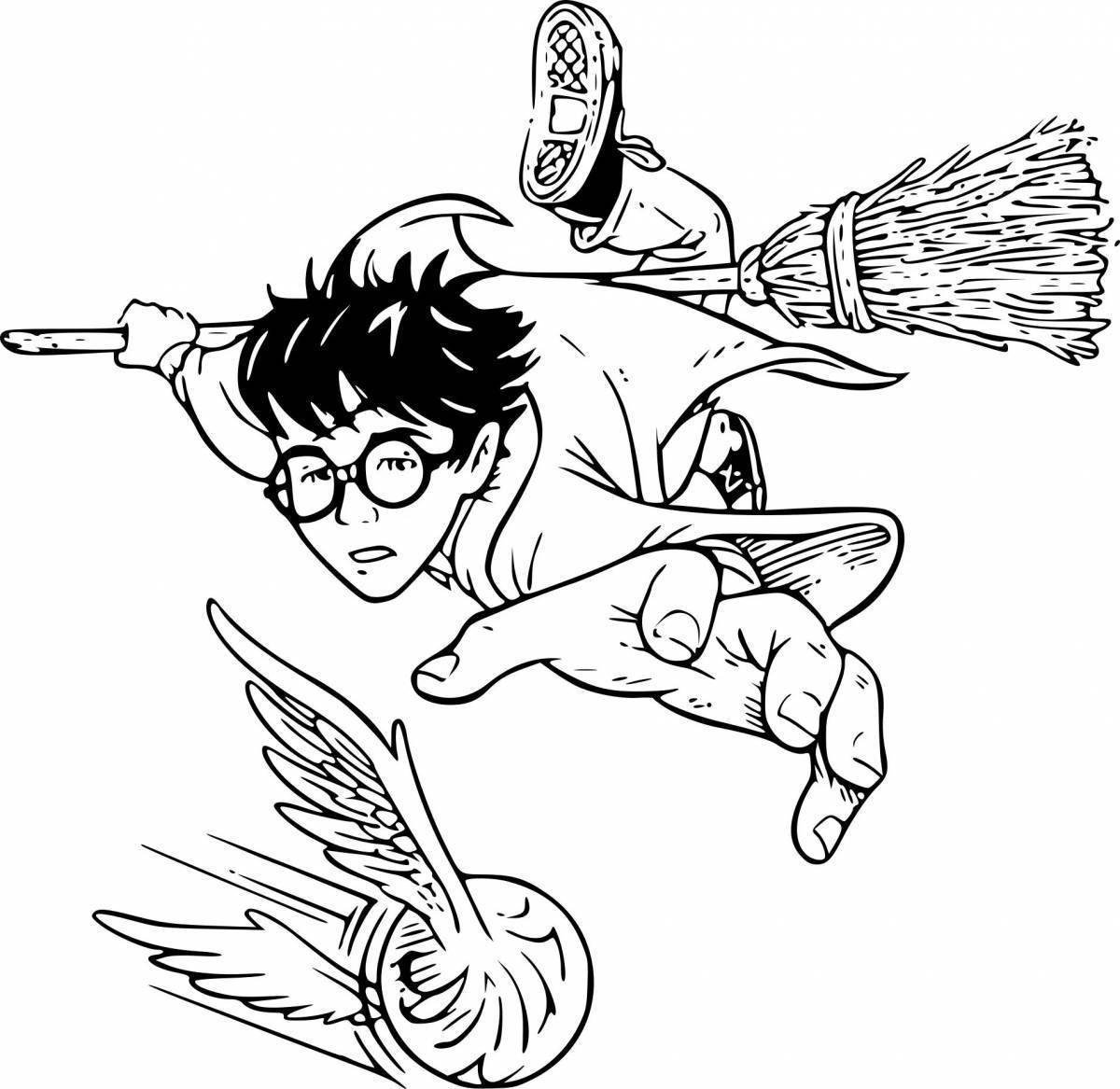 Charming harry potter coloring page