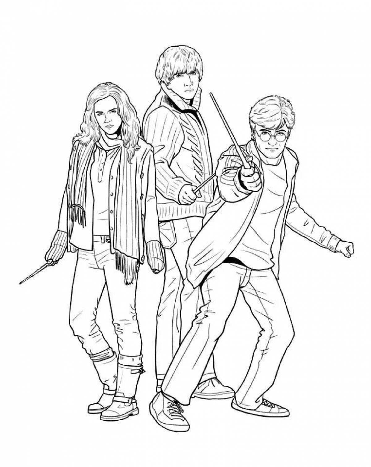 Animated harry potter coloring page