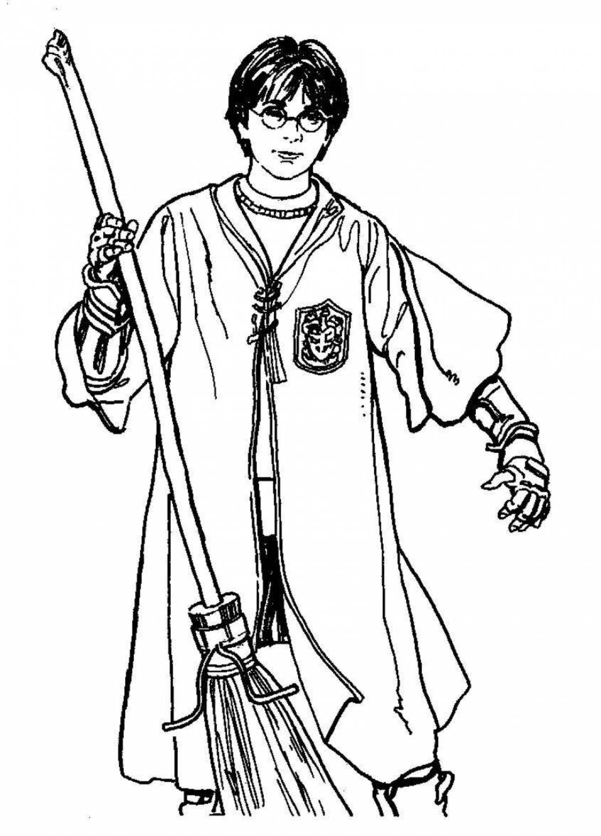 Cute harry potter coloring page